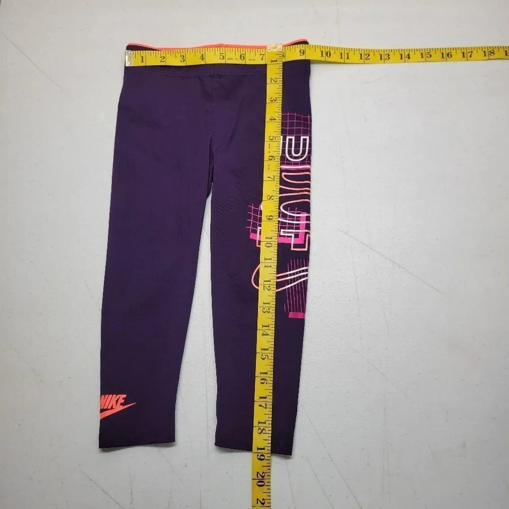 Nike Girls' Purple Leggings with Pink Accent Just Do It Graphic Toddler Size 3T